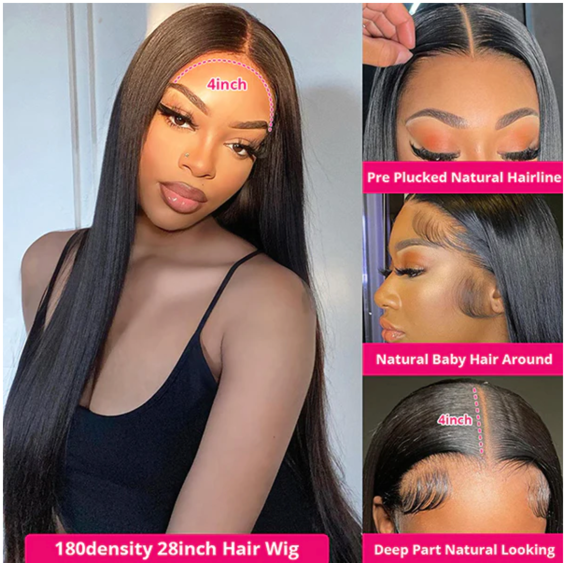 Brazilian Straight Closure Wig