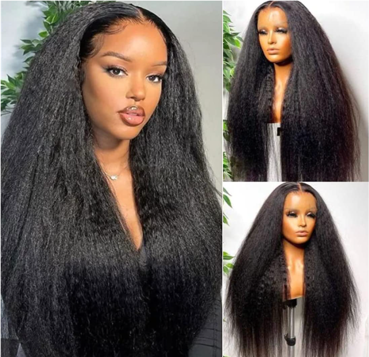 Kinky Straight Closure Wig